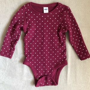 Old Navy Burgundy Polka Dot Bodysuit